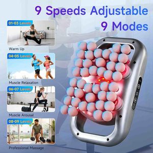 Pistolet de massage rechargeable sans fil avec lumière LED rouge et plusieurs têtes de massage - Product Image 2