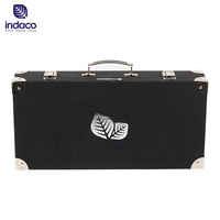 Emballage rigide en papier personnalisé carré noir enfants couture valise en carton boîte-cadeau avec matériel
