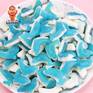 Bonbons en gros pour enfants, bonbons gélifiés halal en forme <span class=keywords><strong>de</strong></span> <span class=keywords><strong>poisson</strong></span> bleu, saveur fruitée, moelleux et sucrés, en sachet <span class=keywords><strong>de</strong></span> 1 kg - Product Image 4