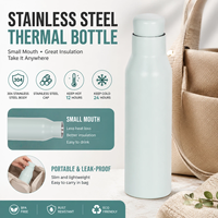 Botella Térmica de Acero Inoxidable de Boca Pequeña con Logotipo Personalizado, 750 ml, Aislada al Vacío, Recubierta con Pintura en Polvo, Libre de BPA, Botella Deportiva, Regalos Empresariales