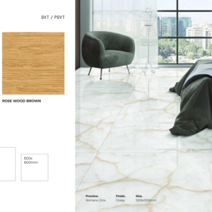 Dalles en porcelaine brillantes 1200x1200, aspect marbre, haute brillance - Product Image 1