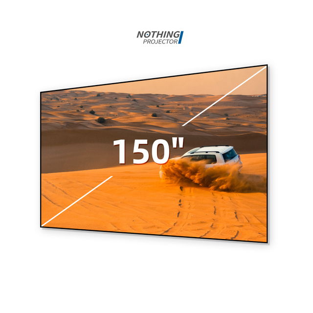 150" XY Screen Home Theater Pet Crystal Fixed Frame ALR Projector Screen for 4K UST Projector 16:9 Portable