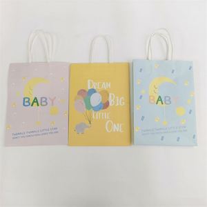 22*11*27cm 2024 Hot Selling Boutique New Design Kraft Paper Gift <b>Bags</b> for Baby <b>Shower</b> - Product Image 3