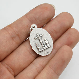 ลูกประคำ CM001และสร้อยคอทำอุปกรณ์เสริมโลหะผสมชุบเงินคาทอลิกเจ็ดเหรียญเสียใจจี้จากอิตาลี - Product Image 3