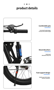 Bicicleta Plegable con Llantas Gruesas para Adultos, Bicicleta Todoterreno, Bicicleta Eléctrica con Batería Integrada, Bici Elettrica - Product Image 4