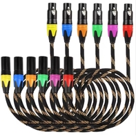 Câble audio XLR mâle-femelle en nylon coloré avec connecteur nickelé, câble XLR 3 cœurs, câble audio pour microphone
