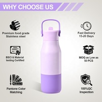 Bouteille d'eau isotherme en acier inoxydable à double paroi, anti-fuite, 650 ml, avec poignée détachable pour sac à dos de randonnée, OEM