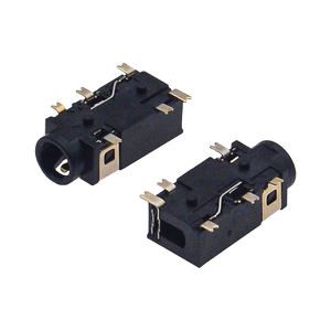 PJ-342 ช่องเสียบแจ็คเสียงสเตอริโอขนาด 3.5 มม., ช่องเสียบแบบ 6 พิน SMT พร้อมเสาติดตั้งแบบคู่, ขั้วต่อแบบตัวเมีย - Product Image 4