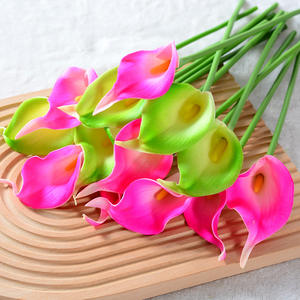 Wholesale Pu Simulation Flower Feel <strong>Call</strong> Lily Wedding Holding Flower Home Decoration Artificial <strong>Call</strong> Lily Flowers -White Purple - Product Image 5