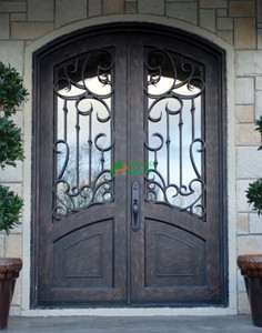 Porte <span class=keywords><strong>d</strong></span>'<span class=keywords><strong>entrée</strong></span> en fer forgé Modèle en verre à ouverture forgé solide avec écran Porte <span class=keywords><strong>d</strong></span>'<span class=keywords><strong>entrée</strong></span> en fer forgé - Product Image 2