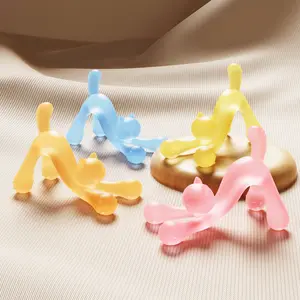 搞笑卡通猫设计安全食品硅胶出牙咀嚼棒婴儿研磨安抚玩具定制3D配件出牙器