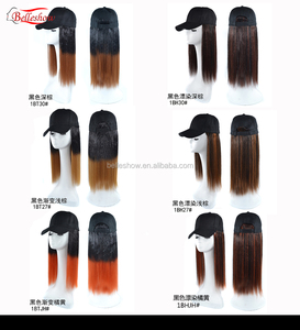 Perruque de Baseball longue lisse noire, multicolore en option, vente en gros possible, pas cher - Product Image 2
