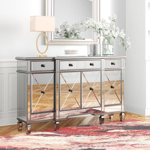 Cross-border Nordic mirrored <b>storage</b> cabinet, light luxury <b>sideboard</b>, living room multi-functional chest of drawers, <b>storage</b> - Product Image 1