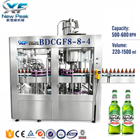 Nouvelle ligne de production de bière Peak Fully, machine de mise en bouteille de bière en verre pour les fabricants de bière, usine de machines