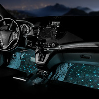 Neue Universelle RGB-Sternfaser-Autofußmatte LED-Ambientebeleuchtung APP-Fernbedienung 4 Stück USB Plug&Play Hohe Qualität