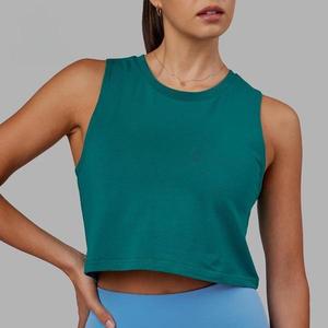 Camiseta sin Mangas Personalizada con Logotipo para <span class=keywords><strong>Mujer</strong></span>, Top Básico de Algodón, Camiseta de Yoga, Camiseta Deportiva para Gimnasio, Fitness, Running, Estilo Y2K, Tops para <span class=keywords><strong>Mujer</strong></span> - Product Image 4