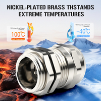 Presse-étoupes industriels Hoonsun M12-M63 en laiton nickelé, traversants, basse tension, IP68, certifiés CE, pour équipements électriques