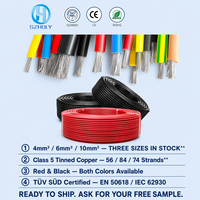 Hergestellt in China Rot/Schwarz Einadriges Verzinntes Kupferkabel 1000V 1500V 2000V 1*4mm2 1*6mm2 1*10mm2 Solar-PV-Kabel