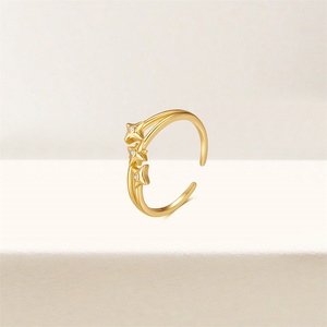 Nouvelle bague étoile à quatre branches et étoile à huit branches en argent 925, design luxueux - Product Image 3