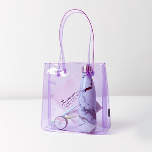Custom logo Transparent Candy Color PVC Waterproof Shopping Hand Bag <strong>clear</strong> <strong>Handbag</strong> for Women - Product Image 1