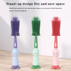 2025 Hot Selling 3-in-1 Baby <strong>Bottles</strong> Cleaner Set Straw Nipple Neck Cap <strong>Brushes</strong> <strong>Bottle</strong> Cleaning <strong>Brush</strong> Silicone Baby <strong>Bottle</strong> <strong>Brush</strong> - Product Image 2
