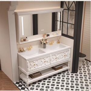 Modern floor-standing cosmetic bathroom cabinet slate seamless integrated basin bathroom washbasin - Product Image 2