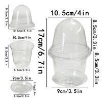 Cubierta de cúpula para vaso de germinación de PET, pared gruesa, reutilizable, con orificio de drenaje, para germinación de plantas, embalaje de jardín, portátil
