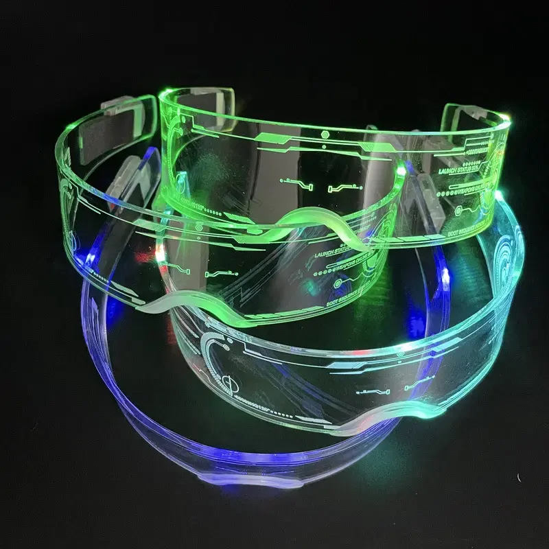 YH 2023 LED lunettes lueur fête faveurs fournitures pour enfants clignotant en plastique lumineux lunettes jouets lueur Led lunettes fête fournitures