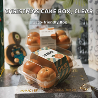 Boîte à gâteau en plastique PET transparente en vente chaude pour les biscuits de Noël, le tiramisu, les desserts, les sandwichs et les emballages de chewing-gum