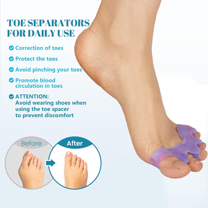 Gradient màu Yoga Silicone gel mềm Toe Spacer chồng chéo cong bunion Toe Corrector ép tóc Toe separators - Product Image 2