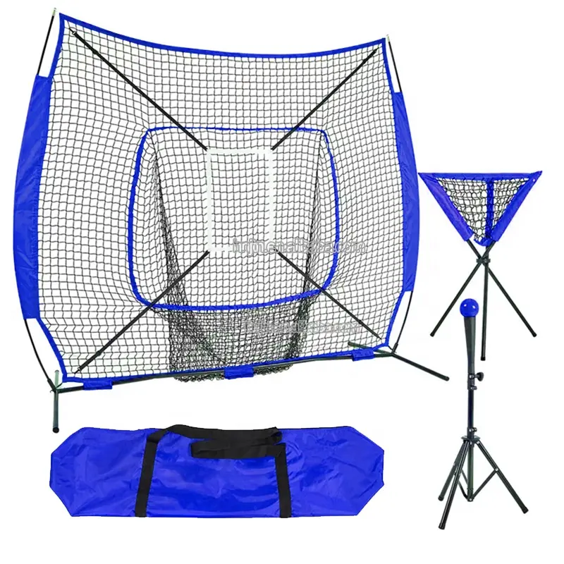 JTN 7'x7' Baseball Softball Pitching Net Training Equipment with Batting Tee   Hitting Net for Batting Cages   Hit Practice