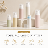 Flacon pompe sans air personnalisé en PP, 30 ml-100 ml, couleur ambre blanche, emballage cosmétique pour sérum, lotion, crème solaire