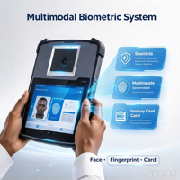 Tablet Pendaftaran Biometrik yang Sesuai MOSIP, Pengambilan Sidik Jari, Wajah, dan Iris, Pembacaan Dokumen untuk Pendaftaran ID Mobile