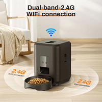 Distributeur automatique de nourriture pour animaux de compagnie intelligent en plastique avec caméra, vision nocturne, WiFi 2.4G, 2L, portable, pour chiens et chats