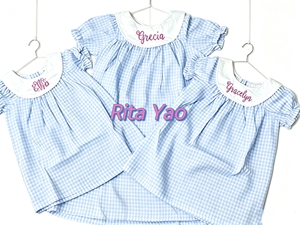 Vestito Rosa in Gingham Intrecciato con Maniche a Sbuffo <span class=keywords><strong>per</strong></span> Bambina, Abito Estivo con Colletto, Vestito da Festa Ricamato <span class=keywords><strong>per</strong></span> Bambina, Vestito <span class=keywords><strong>per</strong></span> il Ritorno a Scuola 2026 - Product Image 5