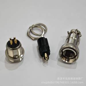 Conector de Aviación GX12 Chapado en Oro, 2-7 Pines, Macho y Hembra, M12, Aleación de Zinc, Contacto de Níquel, Cobre - Product Image 3