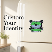 Autocollants de réfrigérateur en acrylique pour la promotion créative culturelle, aimants de réfrigérateur souples personnalisés avec des dessins animés d'anime