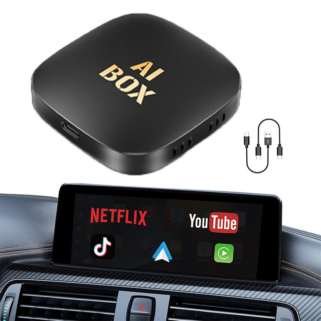 Android 13 Wireless CarPlay and Android Auto Mini AI Box with 5G WiFi Plug and Play for All Wired Support Netflix YouTube