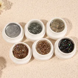 ZRKGEL – <span class=keywords><strong>vernis</strong></span> à ongles Gel UV <span class=keywords><strong>Semi</strong></span>-<span class=keywords><strong>Permanent</strong></span> Vinimay de haute qualité, Super paillettes, cristal diamant 6 couleurs, 15ML - Product Image 1
