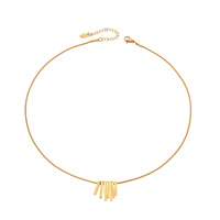 Collier pendentif plaqué or 18 carats HECATE avec chaîne à maillons en acier inoxydable et pampille, bijou ras du cou pour soirée