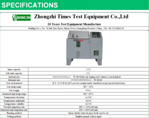 Máquina de Teste de Corrosão por Névoa de Sal Eletrônica de Laboratório 270L CZ-90A para a Indústria de Acabamento de Metais - Product Image 6