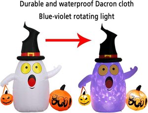 <b>Halloween</b> <b>Inflatable</b> Outdoor Ghost with Pumpkin OurWarm LED Light Waterproof <b>Halloween</b> Decorations - Product Image 3
