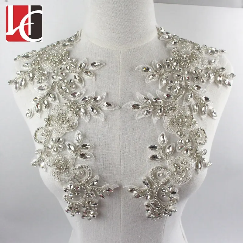 HC-3723 Hechun vendita bella pesante handmade strass wedding applique