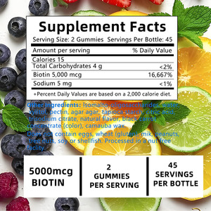 Gummies de Biotine à Approvisionnement Direct Transfrontalier : Favorise la Santé des Cheveux, de la Peau et des Ongles avec Supplément Alimentaire au Sodium - Product Image 4