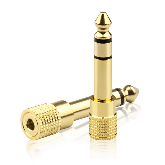 6.35mm to 3.5mm Audio Adapter TRS Stereo Jack Gold Plated Male to Female Jack Audio Adapter for Headphone Guitar Amplifier Mixer