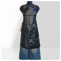 Tablier de travail sans manches en cuir PU imperméable et résistant à l'huile pour hommes et femmes, tendance et pratique