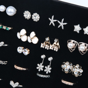 Bán buôn bán lẻ thanh lịch màu xám đen nhung 50 khe cắm trang sức vòng Bông tai hiển thị đứng chủ tổ chức cho cửa hàng cửa hàng - Product Image 3