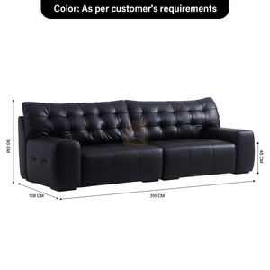 Ensemble de <span class=keywords><strong>canapé</strong></span>-lit en <span class=keywords><strong>cuir</strong></span> <span class=keywords><strong>microfibre</strong></span> noir de style italien moderne, salon minimaliste, éponge personnalisée, hall d'hôtel, villa - Product Image 5