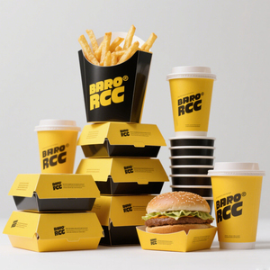 Custom Printed Biodegradable Eco-Friendly Disposable Pyramid Shaped <b>Paper</b> Box Magnetic Closure Matte for Fast Food Takeout - Product Image 2