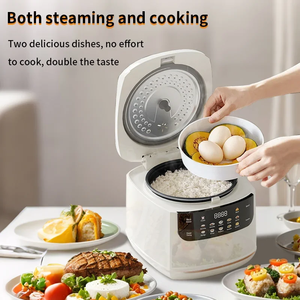 Olla <span class=keywords><strong>Arrocera</strong></span> Eléctrica Multifuncional 110V 220V, Olla Antiadherente, para 1-3 Personas, Mini Cocina Eléctrica, Olla <span class=keywords><strong>Arrocera</strong></span> Inteligente con Vaporera, 2L - Product Image 4